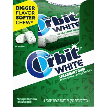 ORBIT Orbit White Spearmint Soft Chew Bottle 40 Pieces, PK24 384812